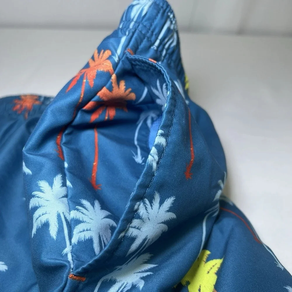 Tommy Bahama Swim Trunks Mens Large Blue‎ Palm Tree Print Board Shorts Beachwear